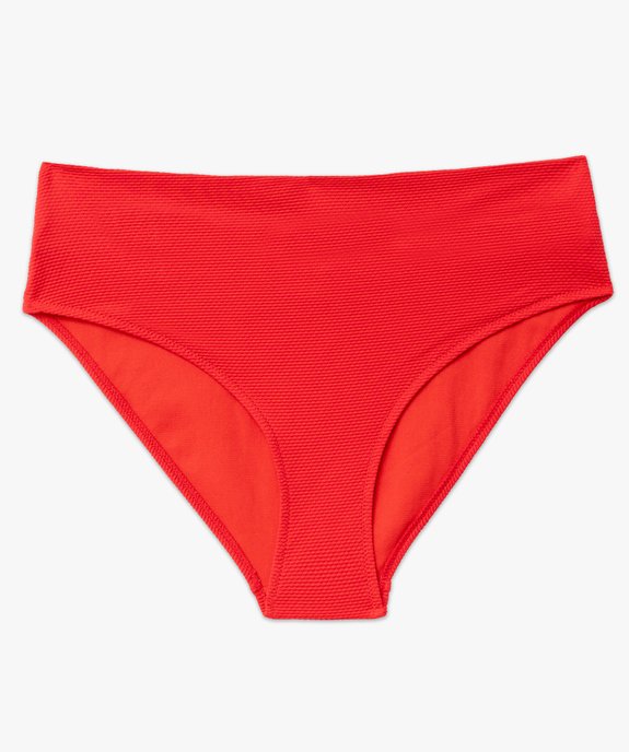 Bas de maillot de bain taille haute en maille gaufrée femme