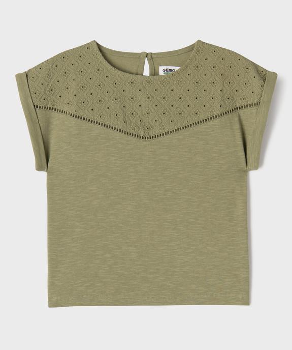 Tee-shirt manches courtes loose à plastron fille vue1 - GEMO 4G FILLE - GEMO