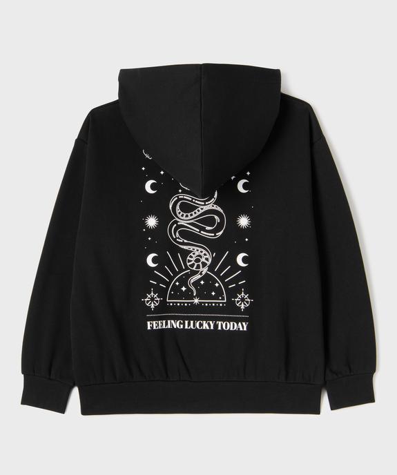 Sweat à capuche loose imprimé devant et dos fille vue3 - GEMO 4G FILLE - GEMO