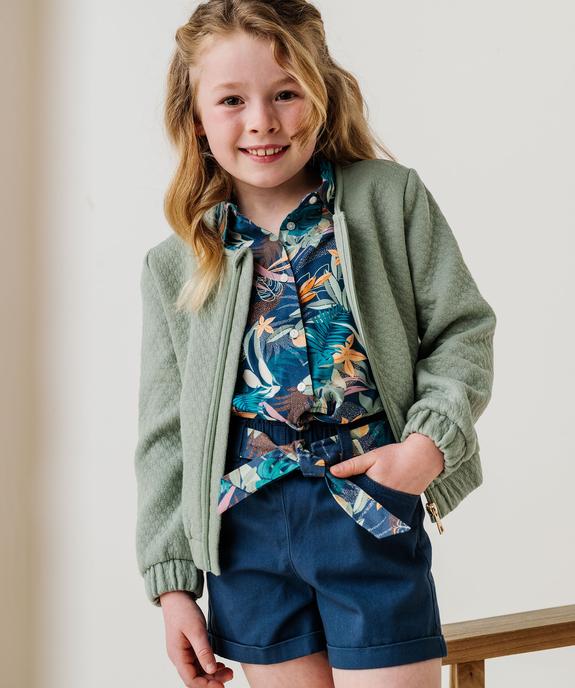 Sweat zippé en maille fantaisie fille vue10 - GEMO (ENFANT) - GEMO