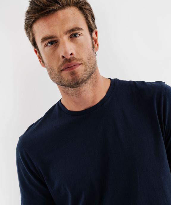 Tee-shirt manches courtes col rond en coton homme vue2 - GEMO 4G HOMME - GEMO