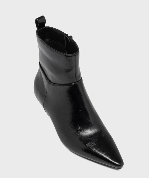 Boots vernis mat à bout pointu et kitten heels femme vue5 - FOLLOW ME - GEMO