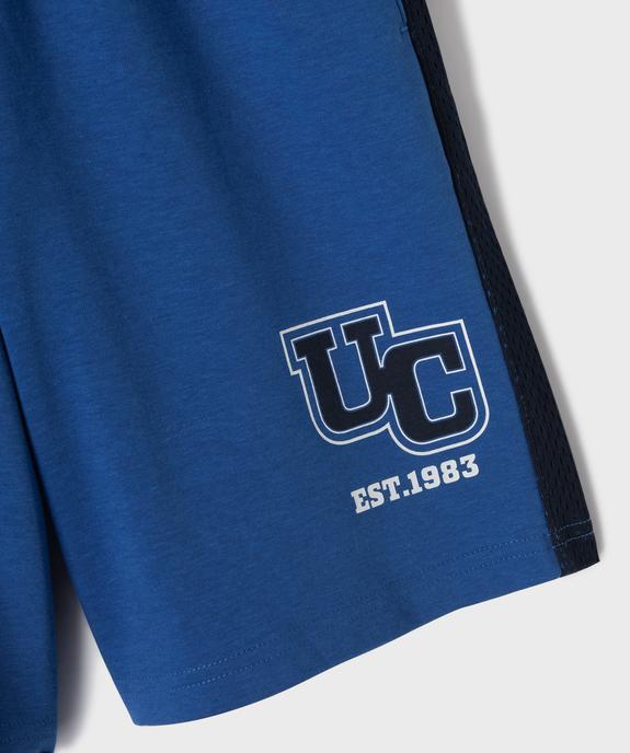 Bermuda de sport avec bandes latérales ajourées garçon - Camps United vue2 - CAMPS US - GEMO