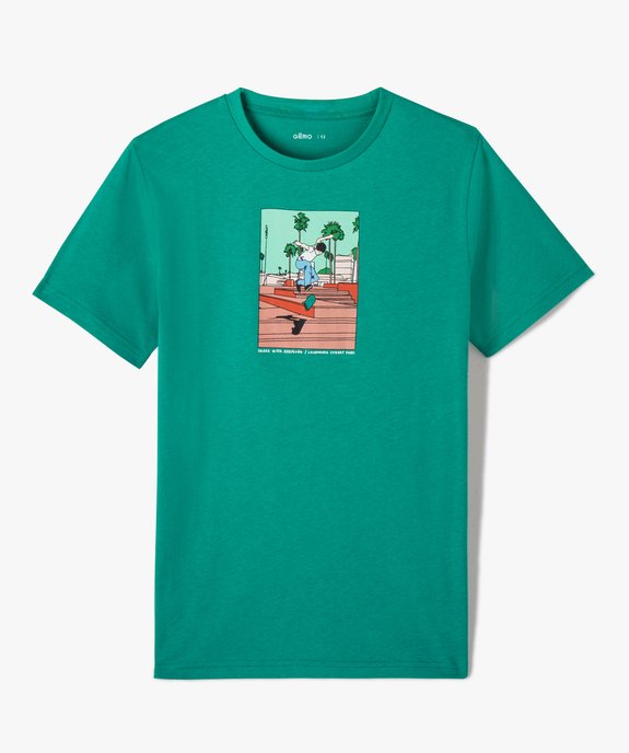 Tee-shirt garçon à manches courtes avec motif vue1 - GEMO (JUNIOR) - GEMO