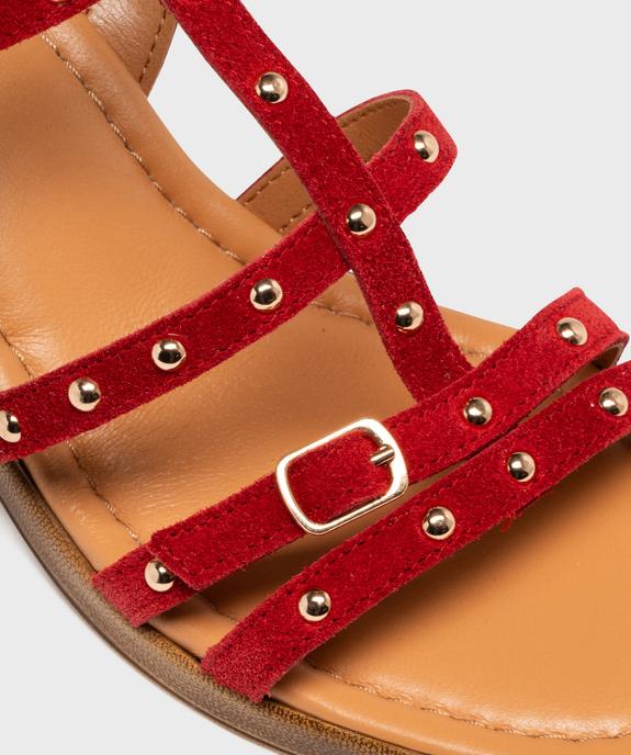 Sandales à talon en cuir à brides cloutées femme - Tanéo vue6 - TANEO - GEMO