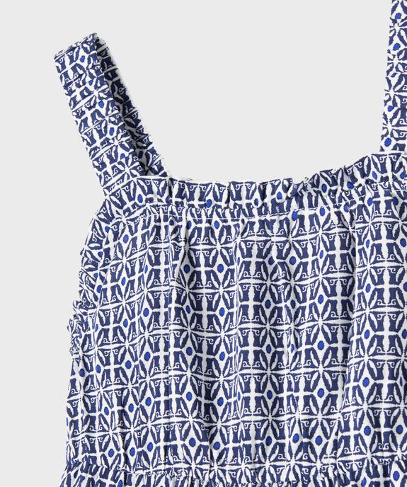 Robe imprimée à bretelles avec volants fille vue2 - GEMO 4G FILLE - GEMO