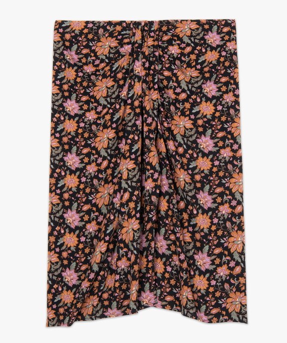 Jupe femme grande taille à motifs fleuris fendue sur l’avant vue4 - GEMO (G TAILLE) - GEMO