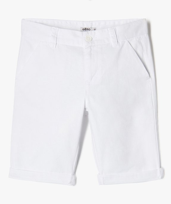 Bermuda coupe chino regular en toile de coton garçon vue1 - GEMO 4G GARCON - GEMO