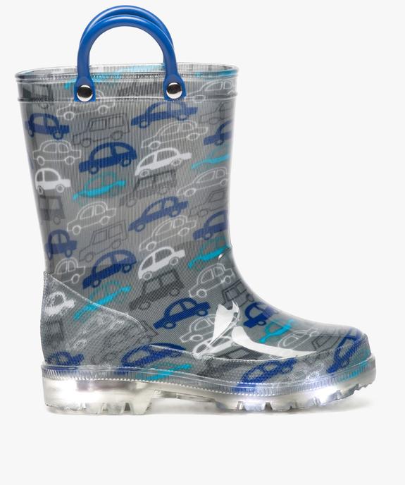 Bottes de pluie bébé garçon à motifs voitures et semelle lumineuse vue1 - GEMO (ENFANT) - GEMO