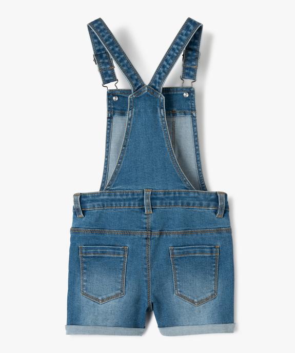 Salopette fille en jean coupe courte vue5 - GEMO (ENFANT) - GEMO