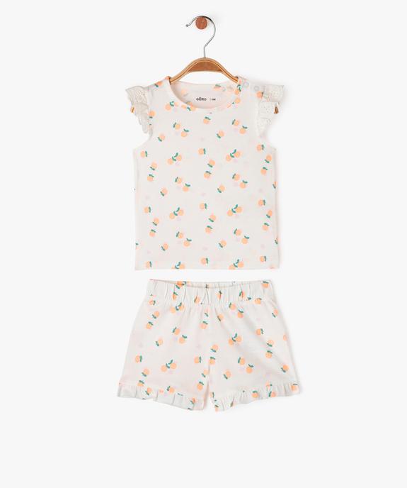 Pyjashort 2 pièces avec motifs fruits bébé fille vue1 - GEMO 4G BEBE - GEMO