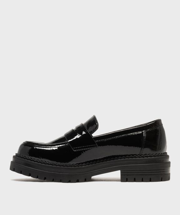 Mocassins chunky à semelle crantée et tige vernie femme - Follow Me vue3 - FOLLOW ME - GEMO
