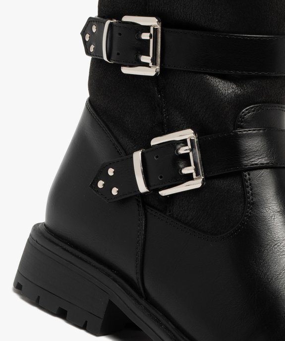 Boots femme fourrées à double brides fantaisie vue6 - GEMO (CASUAL) - GEMO