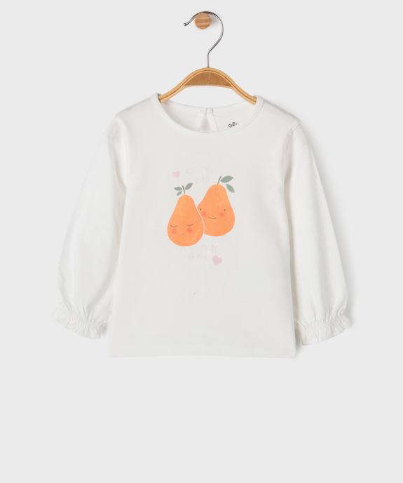Tee-shirt manches longues avec motifs bébé fille vue1 - GEMO(BEBE DEBT) - GEMO