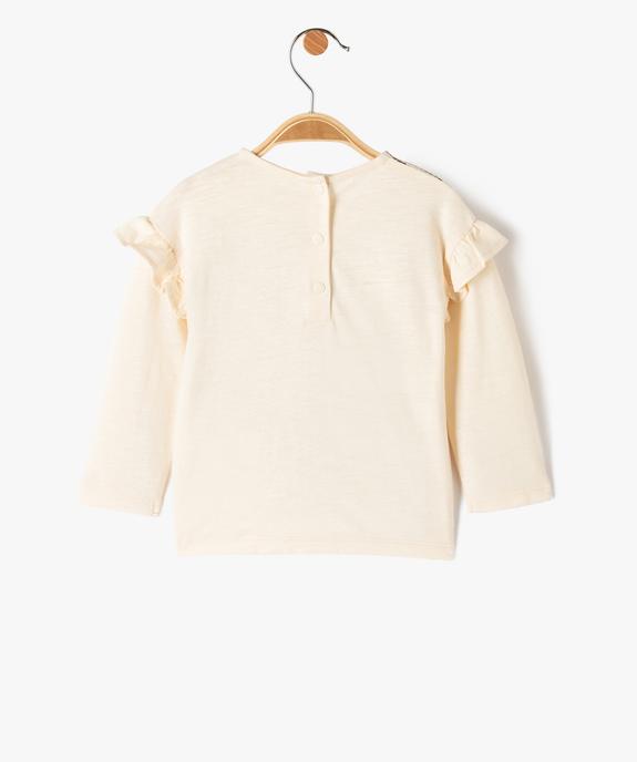 Tee-shirt bébé fille manches longues, volants et micro-motifs - LuluCastagnette vue3 - LULUCASTAGNETTE - GEMO
