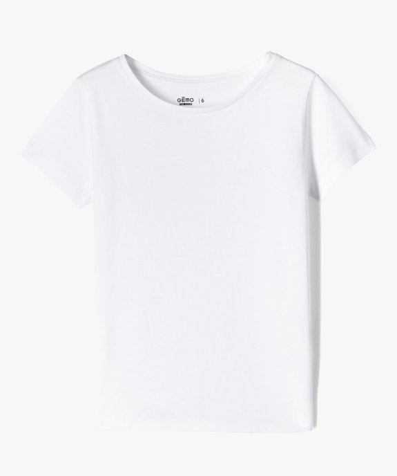 Tee-shirt à manches courtes uni fille vue1 - GEMO 4G FILLE - GEMO
