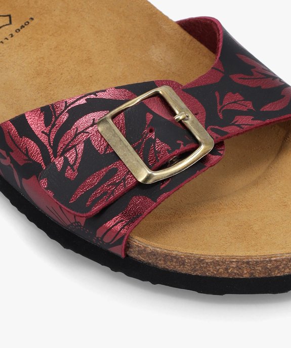 Mules femme à talon plat et bride ajustable imprimée vue6 - GEMO (CASUAL) - GEMO