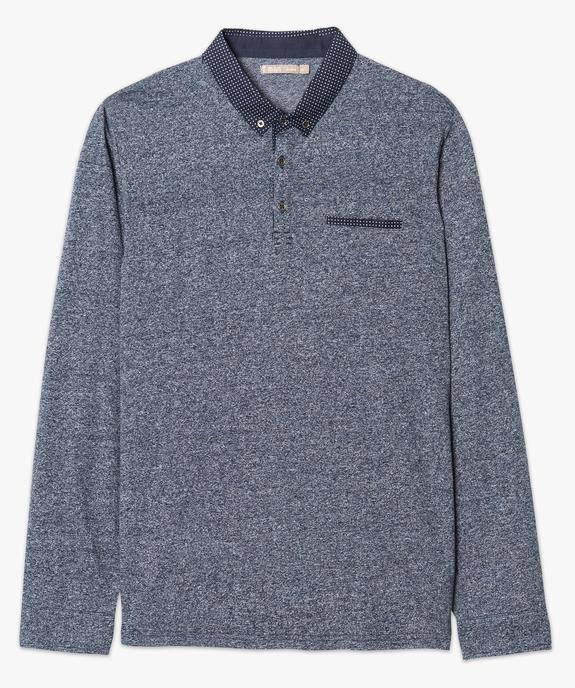 Polo homme à manches longues avec col fantaisie vue4 - GEMO (HOMME) - GEMO
