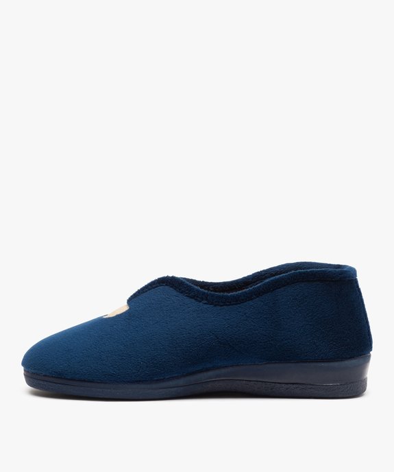 Chaussons femme confort en velours uni vue3 - GEMO(HOMWR FEM) - GEMO