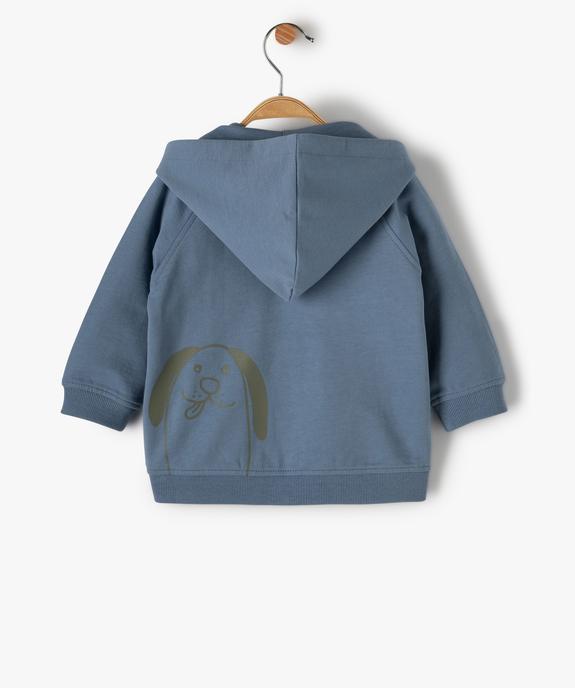 Sweat bébé garçon à capuche et fermeture zippée vue4 - GEMO 4G BEBE - GEMO