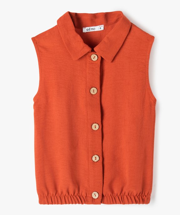 Chemise fille sans manches effet blouse vue1 - GEMO (ENFANT) - GEMO