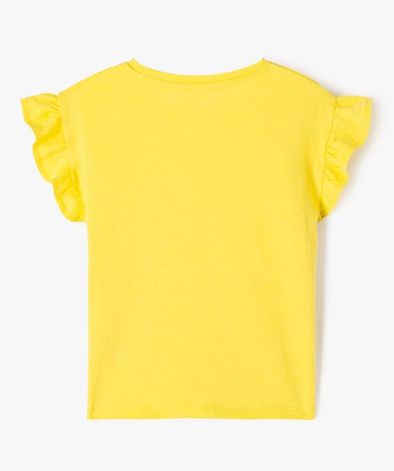Tee-shirt à manches courtes avec volants fille vue3 - GEMO (ENFANT) - GEMO