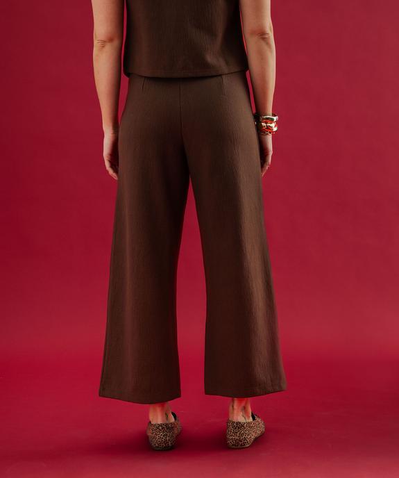 Pantalon fluide cropped taille haute en maille extensible femme vue4 - GEMO(FEMME PAP) - GEMO