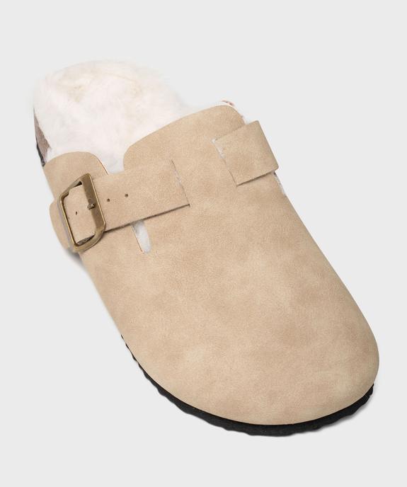 Sabots fourrés en suédine femme vue6 - 5 MILES - GEMO