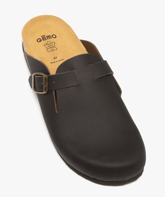 Sabots homme en cuir uni style casual vue5 - GEMO 4G HOMME - GEMO