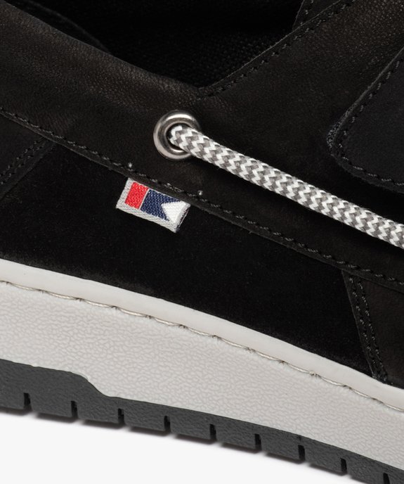 Chaussures bateau homme dessus cuir retourné uni vue6 - GEMO (CONFORT) - GEMO
