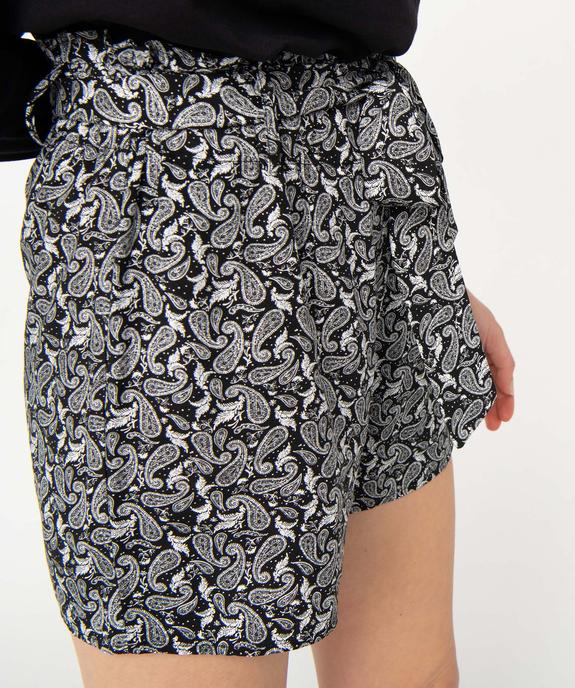 Short femme en maille fluide avec ceinture  vue2 - GEMO(FEMME PAP) - GEMO