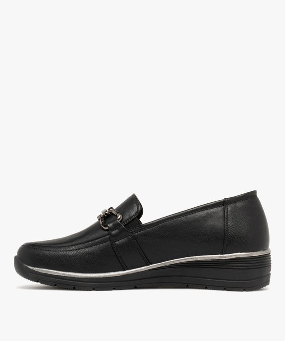 Mocassins femme confort à talon compensé avec bijou métallique - Hobiz vue3 - HOBIZ - GEMO