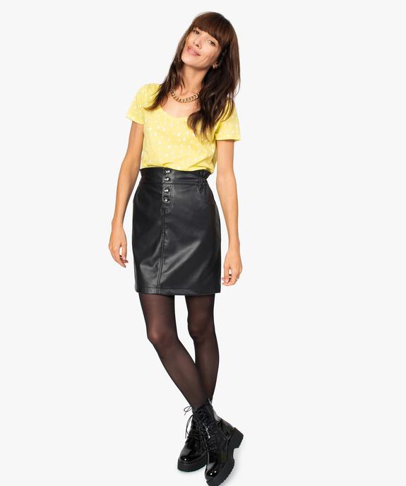 Tee-shirt femme imprimé à manches courtes vue5 - GEMO(FEMME PAP) - GEMO