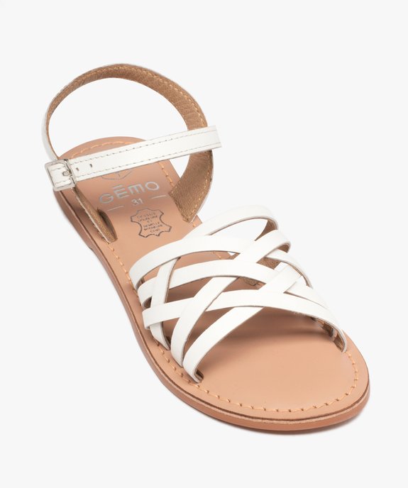 Sandales fille à fines lanières en cuir uni vue5 - GEMO (ENFANT) - GEMO