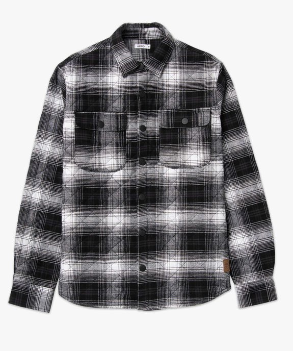 Sur-chemise homme matelassée à carreaux vue4 - GEMO (HOMME) - GEMO