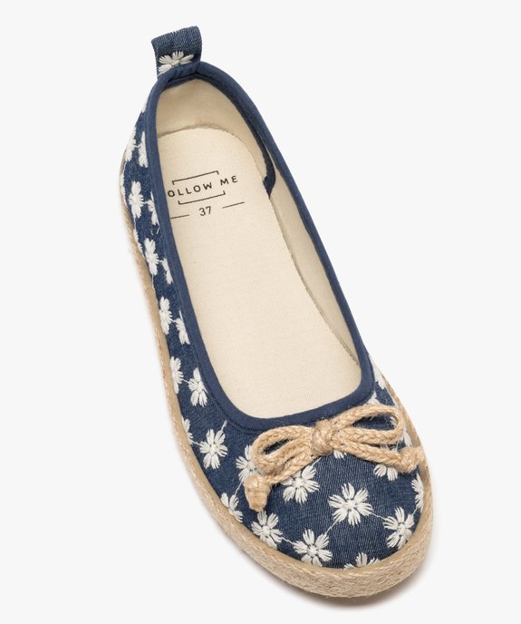 Ballerines en toile imprimée à semelle de corde femme vue6 - FOLLOW ME G4G - GEMO