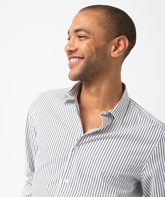 Chemise homme rayée à manches longues coupe Slim vue2 - GEMO (HOMME) - GEMO