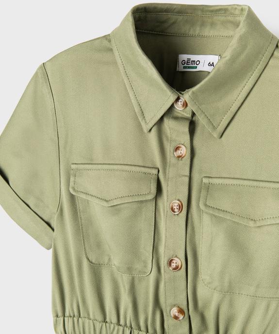 Robe à manches courtes et col chemise fille vue2 - GEMO 4G FILLE - GEMO