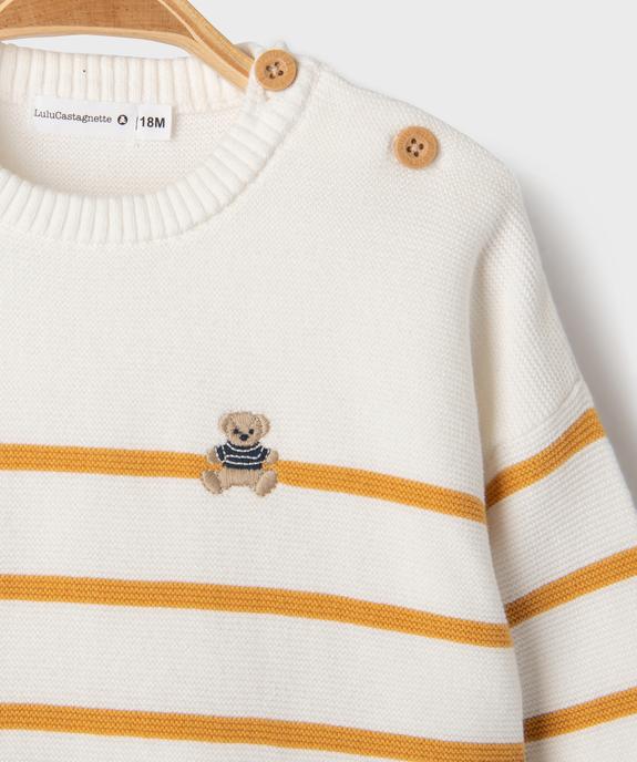Pull rayé en fine maille bébé garçon - LuluCastagnette vue2 - LULUCASTAGNETTE - GEMO