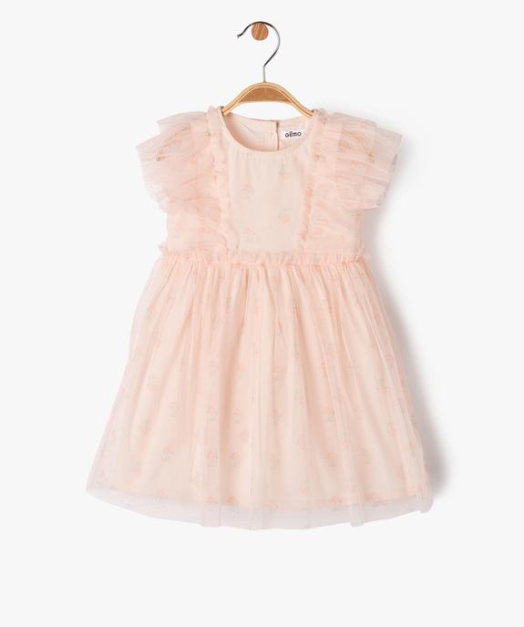 Robe de cérémonie en tulle bébé fille vue1 - GEMO(BEBE DEBT) - GEMO