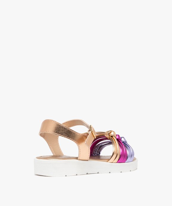 Sandales fille à trois brides nouées effet métallisé vue4 - GEMO (ENFANT) - GEMO