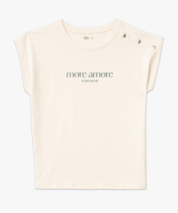 Tee-shirt manches courtes coupe loose avec boutons fantaisie femme vue5 - GEMO 4G FEMME - GEMO