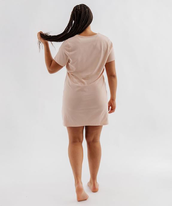 Chemise de nuit en jersey imprimé femme grande taille vue3 - GEMO 4G FEMME - GEMO