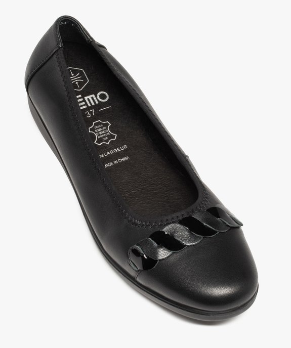 Ballerines confort femme dessus cuir uni à bride fantaisie  vue5 - GEMO (CONFORT) - GEMO