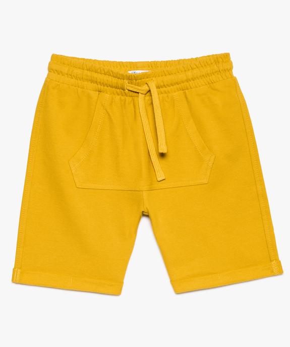 Bermuda garçon en molleton avec poche kangourou  vue2 - GEMO (ENFANT) - GEMO