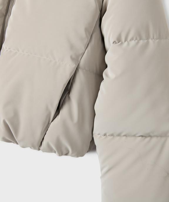 Parka courte à capuche en matière déperlante finition mate fille vue4 - GEMO 4G FILLE - GEMO