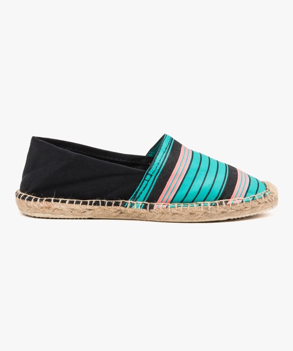 Espadrilles femme à talon plat dessus toile vue1 - GEMO (PLAGE) - GEMO
