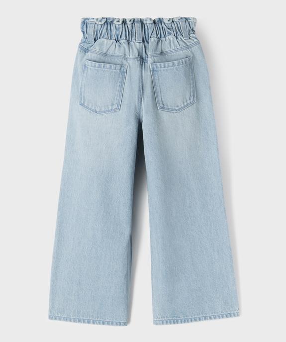 Jean wide leg avec ceinture élastique ajustable fille vue10 - GEMO (ENFANT) - GEMO