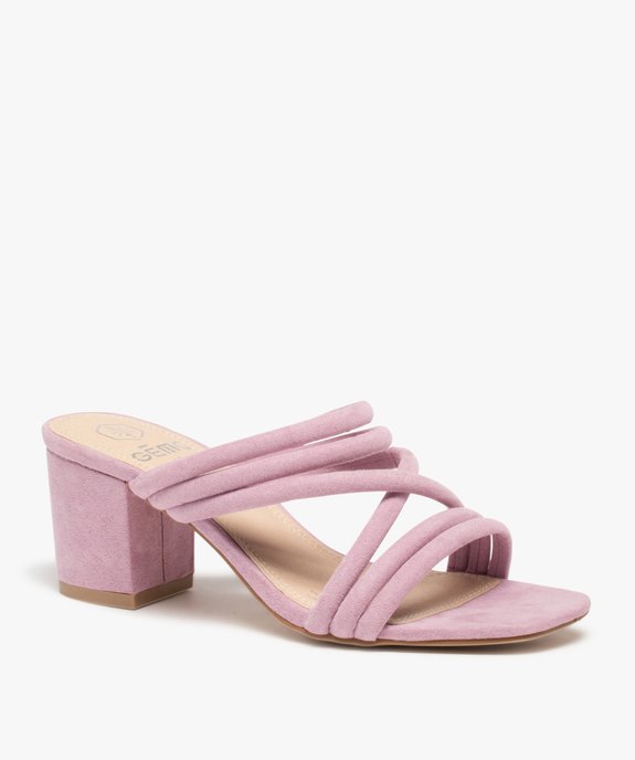 Mules femme unies à talon carré et brides rondes  vue2 - GEMO(URBAIN) - GEMO