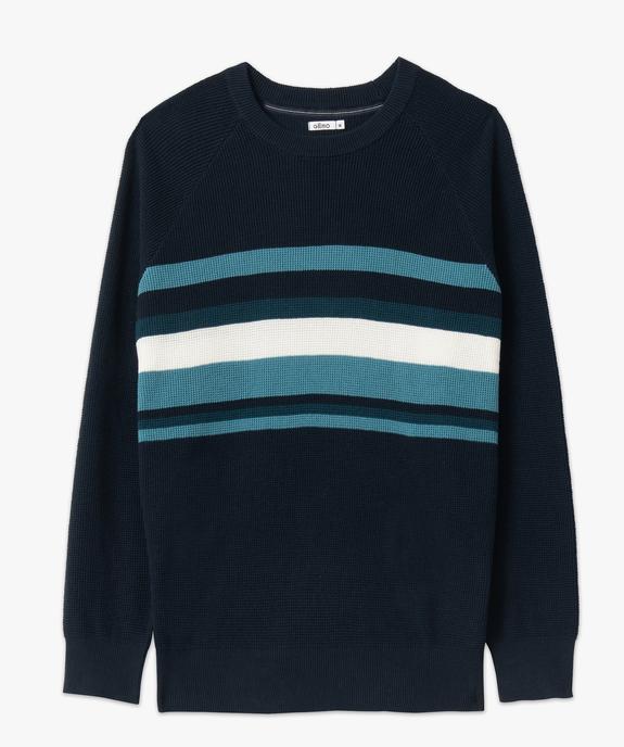 Pull en maille piquée à rayures homme vue4 - GEMO (HOMME) - GEMO